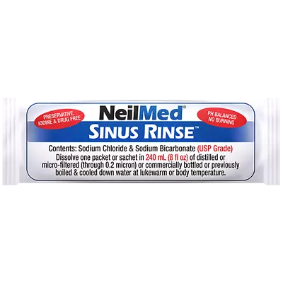 NeilMed Sinus Rinse Saline Nasal Natural Sinus & Allergy Relief Sachets X 60 • £9.99