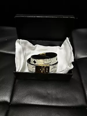 Brand New! Mcm White Leather And Gold Hardware Bracelet/Choker • $300