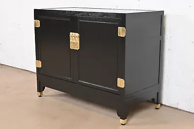 Michael Taylor For Baker Furniture  Black Bar Cabinet Newly Refinished • $3800