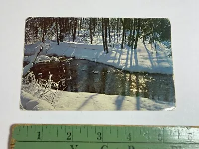 VINTAGE Northern Michigan Winter Stream Postcard Posted 1961 | P479 • $1.20