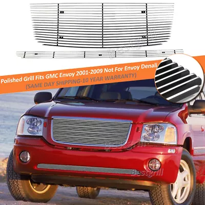 Chrome Upper Lower Bumper Grille Fits 2002-2009 GMC Envoy Solid Aluminum Grill • $89.99