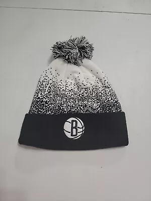  Mitchell & Ness Black & White Beanie Pom Cap Hat Winter - Basketball  • $5.12