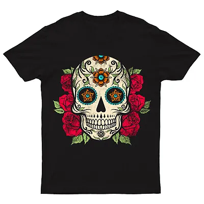 Day Of The Dead Mexican T-Shirt Sugar Skull Dia De Los Muertos Gothic #V#DD120 • £11.99