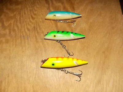 3 Vtg Grizzly Canadian Plug Lures Trolling Salmon-Trout 4.75   4/24 • $22.65