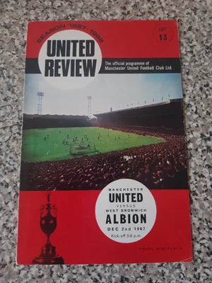 PROGRAMME DIVISION ONE MAN UTD V WEST BROM 2nd Dec 1967 • £1.79