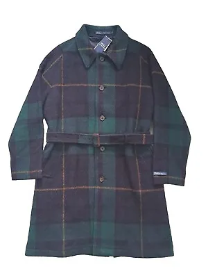 Polo Ralph  Lauren  Plaid Wool   Balmacaan Coat  . • £490