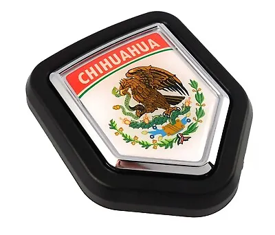 Chihuahua Mexico Flag Car Truck Black Shield Grill Badge Grille Mount Emblem • $15.99