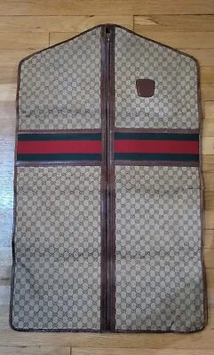 Gucci Monogram GG Garment Bag Double Sided Coated Canvas Travel 1980s Rare • $749.99
