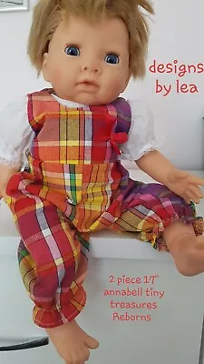 DOLL CLOTHES TINY TREASURES BABY ANNABELL TYPE 17  43cm COTTON ROMPER BLOUSE  • £9.95