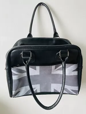 Kothai Union Jack 🇬🇧 Black Rare Gothic/rock Shoulder Bag Handles Faux Leather • £18.50