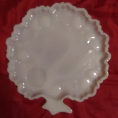 Milk Glass Caramel Apple Tray 9 1/2  Length 10  Width  • $6.99