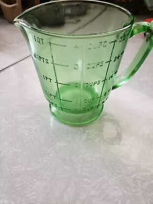 Vtg 4 Cup Vaseline Glass Footed  Measuring Cup • $35