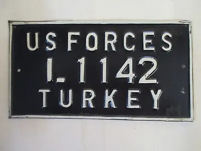 1970s US FORCES TURKEY License Plate Tag UNIQUE STYLE • $89.99