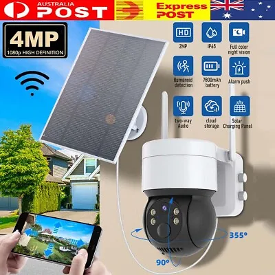 Solar Security IP Camera Battery Powered Outdoor Wireless WiFi CCTV PTZ Camera • $67.95