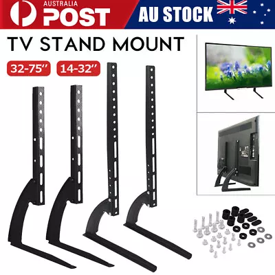 $17.15 • Buy Universal TV Stand Table Top Leg Mount Bracket For LED LCD Plasma Flat TV 14-75 