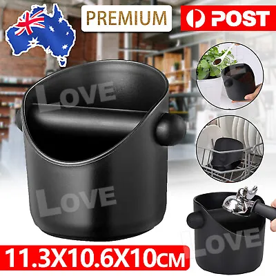 Coffee Waste Container Espresso Grinds Knock Box Tamper Tube Bin Bucket Brush • $10.95
