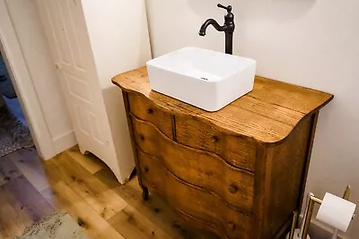 Farmhouse Vintage Antique Dresser Vanity With Mirror • $2850