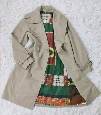 Woman's Burberry England Trench Coat Scarf Pattern Beige UK6 US 4 IT38. • $870.70