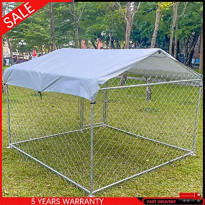 Outdoor 6.56'x6.56' Large Dog Kennel Set Pet Dog Run House Playpen Cage Metal UK • £186.71