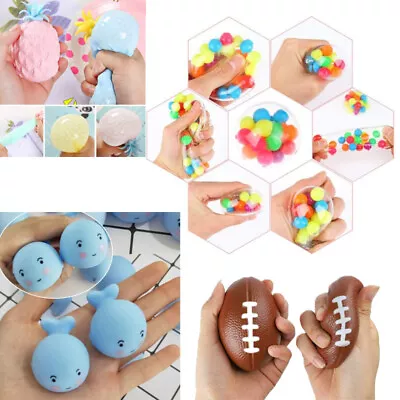 Fidget Toy Set Stress Relief Balls Bouncy Squeeze Ball Squishy Stretchy Toys AUS • $7.54