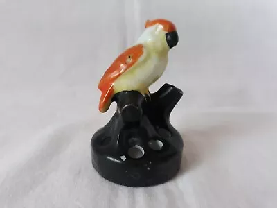 Vintage Porcelain Parrot In Tree 6 Hole Flower Frog Figurine Made In Japan • $14