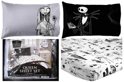 Disney Nightmare Before Christmas Jack Skellington Gothic Love Queen Sheet Set • $64.99