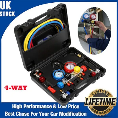 Air Conditioning AC Diagnostic A/C Manifold Gauge Tool Set Refrigeration R-134A • £40.49