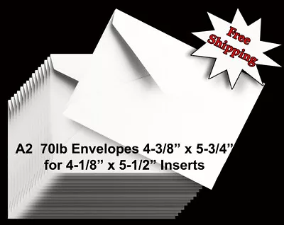 100 Baronial Pointed Flap A2 Bright White Envelopes For Invitation Announcements • $21.83