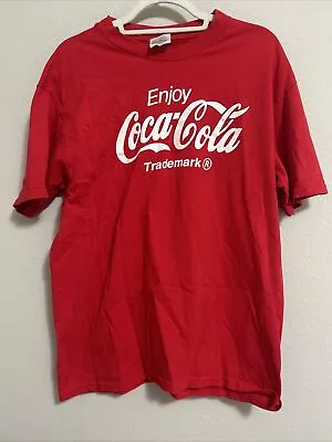 Coca Cola Shirt Adult Large Red Vintage Coke Cotton Crew Neck Casual • $6