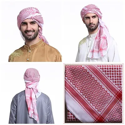 Muslim Turban Islamic Kaffiyeh Arab Men Scarf Kaffiyeh Hijab Headwear 55in*55in • $6.38