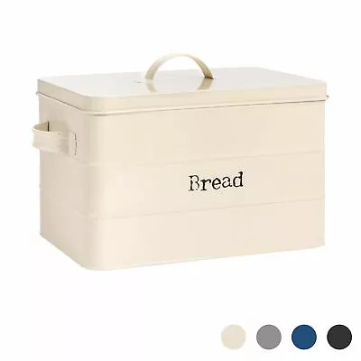 Bread Bin Storage Kitchen Loaf Roll Food Box Retro Home Container Cream • $14.80