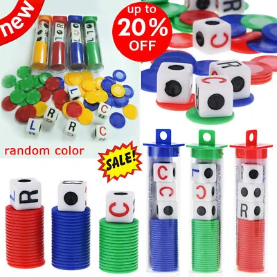 LCR Game Toys Left Center Right Dice Chips Friends Dice Fun Family Party Play # • £4.01