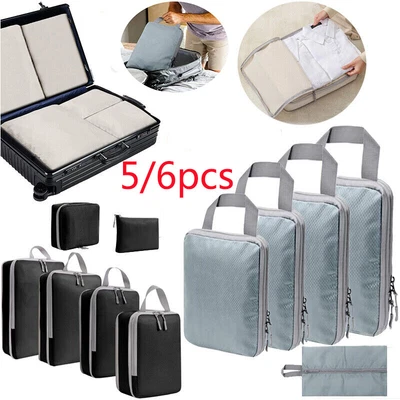 $26.89 • Buy 5-6PC Compression Packing Cubes Expandable Storage Travel Luggage Bags Organizer