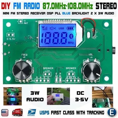 DIY FM Radio Wireless Receiver Module LCD Display DSP PLL 87.0MHz-108.0MHz USA • $10.71