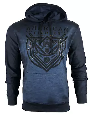 AMERICAN FIGHTER Men's Hoodie LOST SPRINGS Blue Black Heavyweight • $45.95