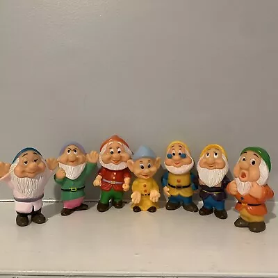 Vintage Disney Snow White & Seven 7 Dwarf 5”Squeeze Toys COMPLETE Full Set • $24.95
