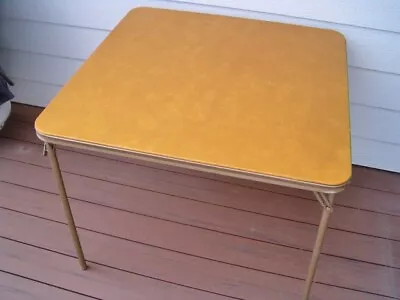 Vintage Iconic Gold 1980 Samsonite Model 8838 Folding Card Table - See Video • $54.95