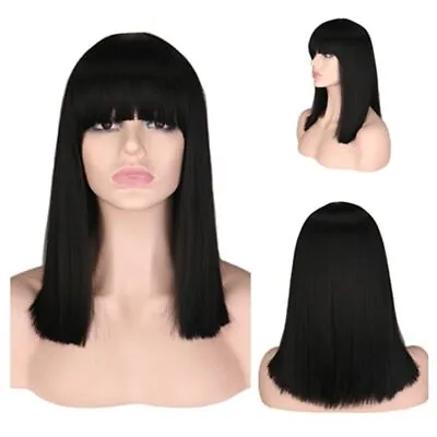 Short Bob Wig Halloween Party Hair Synthetic Hair With Bangs Cosplay Lolita Wig • £11.44