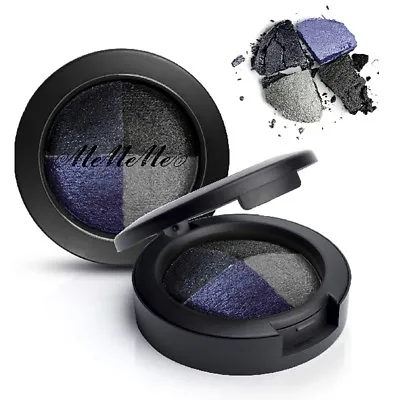 MeMeMe DRAMA QUAD EYESHADOW PALETTE 2 PACK Shimmer Glitter Makeup Compact Blue • £3.94
