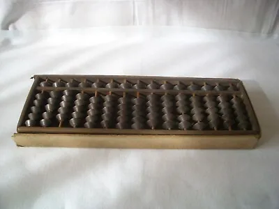 Vintage Japanese Soroban Abacus Wood 15 Columns 6 Beads Per Column Marked • $18