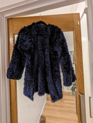 $15 • Buy Fluffy Navy Jacket Size L (would Fit Size 14-16)