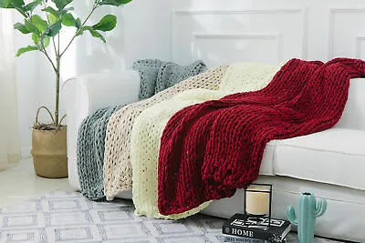 Cheer Collection Chunky Cable Knit Throw Blanket Ultra Plush Soft 100% Acrylic • £57.90
