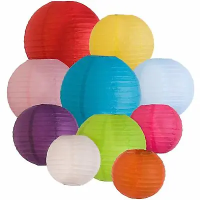 £8.95 • Buy 5 & 10 Mixed Round Chinese Paper Lanterns Lamp Shape Wedding Party Decorations