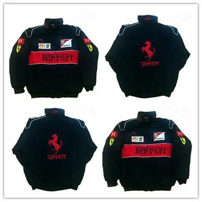 New 2024 FERRARI Black Embroidery EXCLUSIVE JACKET Suit F1 Team Racing M-XXL • $48.58