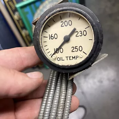 1940s 1950s Hot Rod Smooth Bezel 2-1/4  Mechanical Oil Temp Gauge • $119