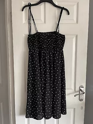 Ladies Lovely Black Love Heart Summer Holiday Dress Size 20 • £1.20