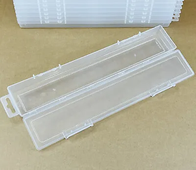 Clear Plastic Artist Paint Brush Box Storage Pen Pencil Organziers Case With Lid • £6.25