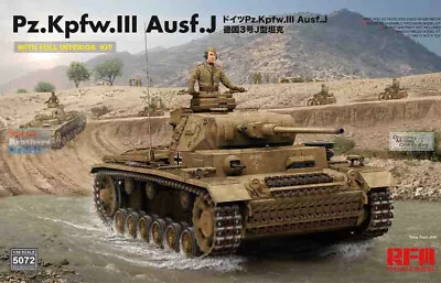 RFMRM5072 1:35 Rye Field Model Panzer Pz.Kpfw.III Ausf.J With Full Interior • $99.64