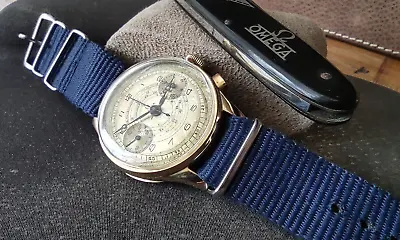 OMEGA CHRONOGRAPH 33.3 OT 2040 18K GOLD CASE MULTI-SCALE ORIGINAL DIAL From 1939 • $15890