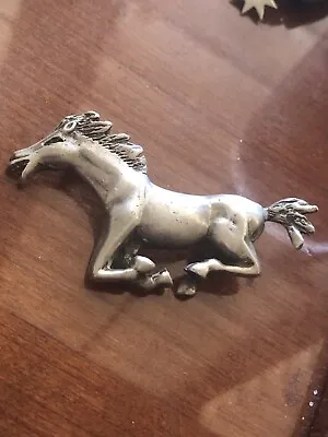 Vintage  Estate Sterling Silver Running Horse Pin Mustang Brooch  2o Grams Nice • $43.99